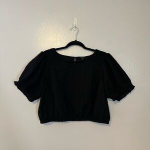 Torrid Elegant Black Crop Blouse 1X